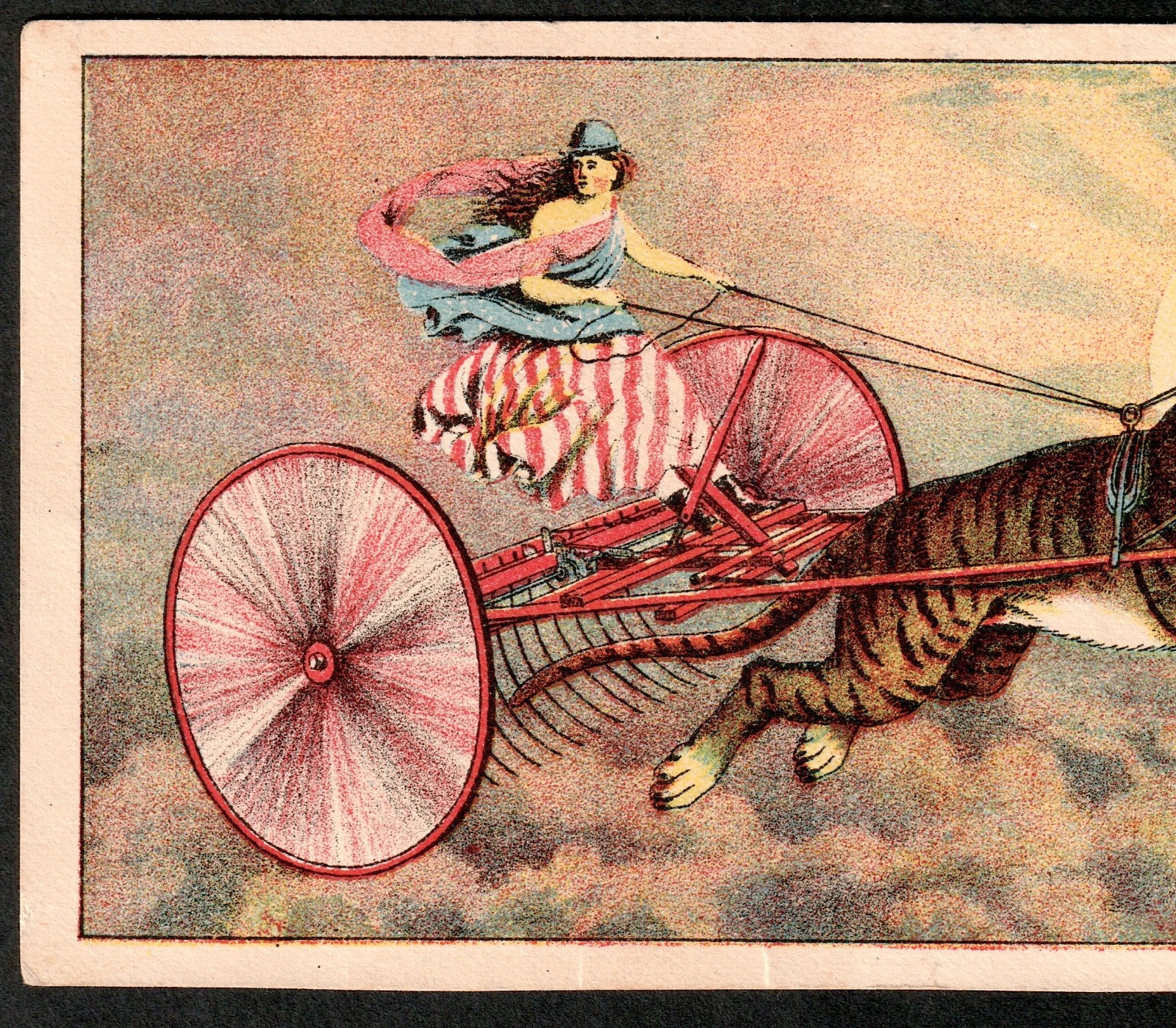 Columbia 1800s Patriotic Tiger Horse Rake Childs Farm Equipment Advertising j.US