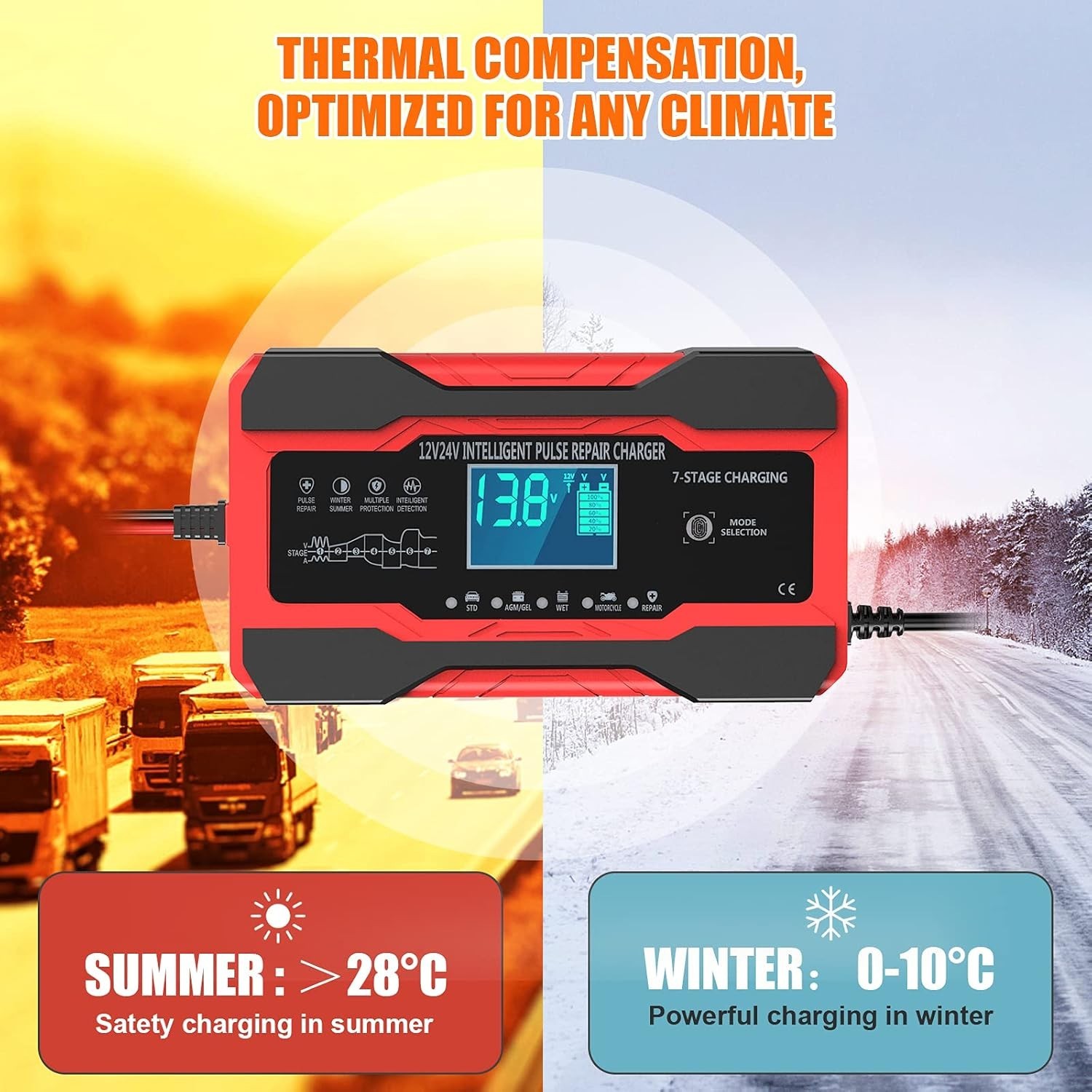 Cargador Mantenedor De Baterias 12v 24v De Auto Carros Manual Automatico Nuevo