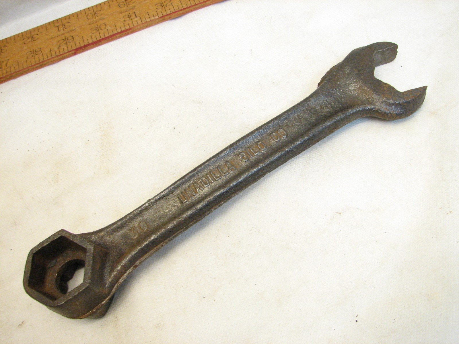 Antique Unadilla Silo Co Cast Iron Tractor Wrench Farm Tool Advertising 1-1/4