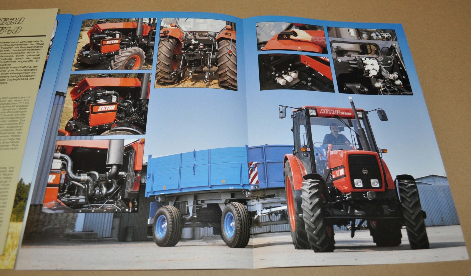 Zetor 9520 9540 Tractor Specification Brochure Prospekt DK