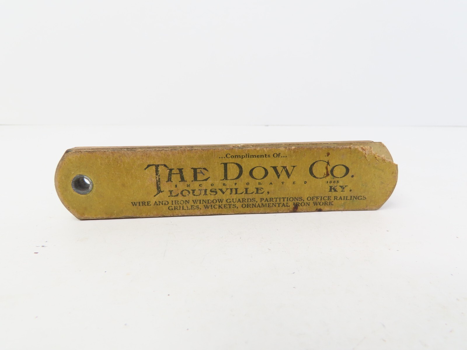 The Dow Co. Louisville KY.Ornamental Iron and Wire Pocket Size Chart