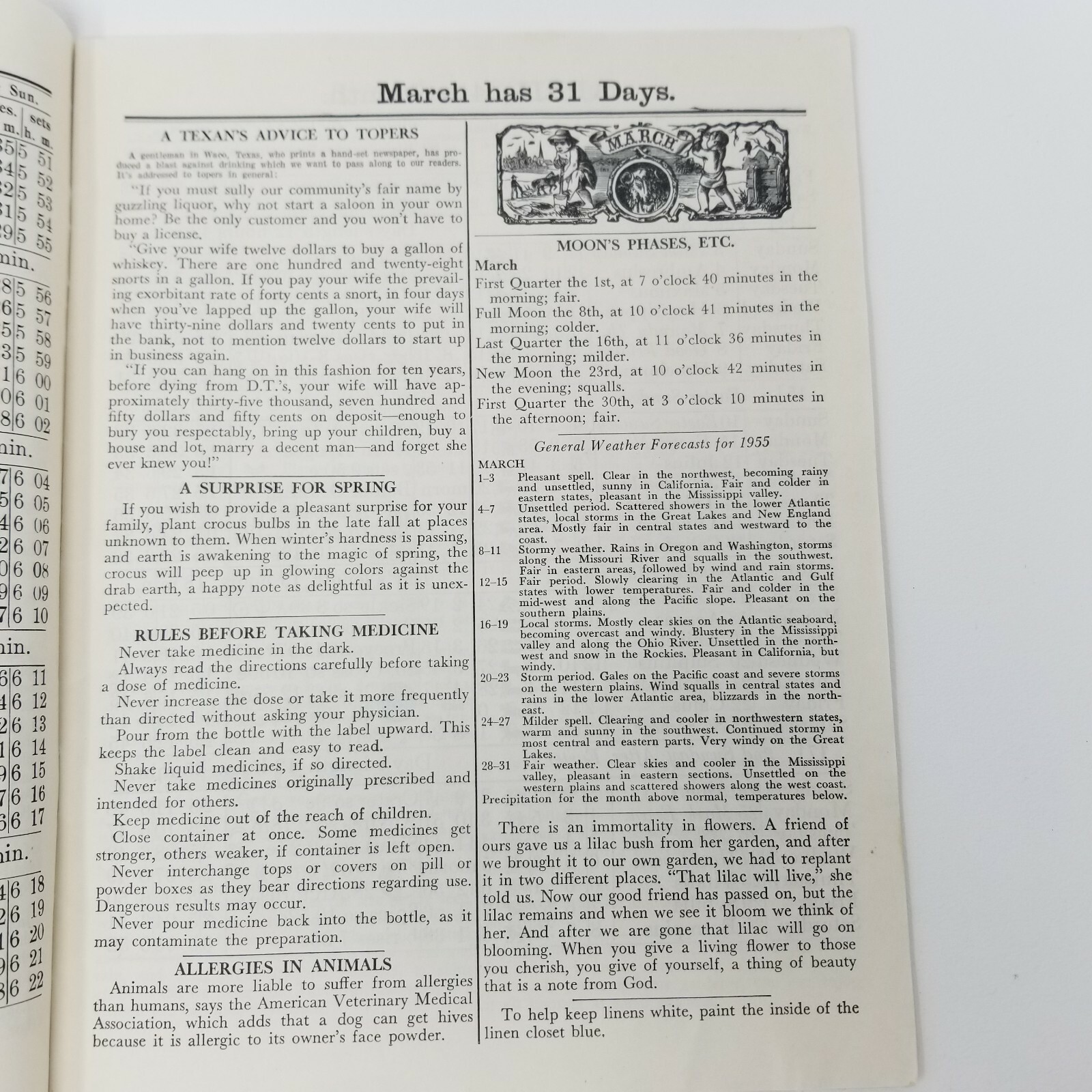 John Baer’s Sons Agricultural Almanac Lancaster, PA Vintage 1955 Volume 130