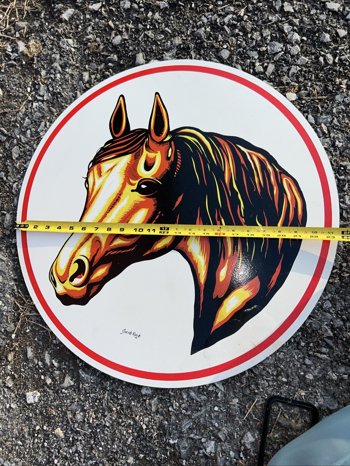 Large 24” Horse Head Hex Sign Jacob Zook Lancaster PA Barn Folk Art Masonite