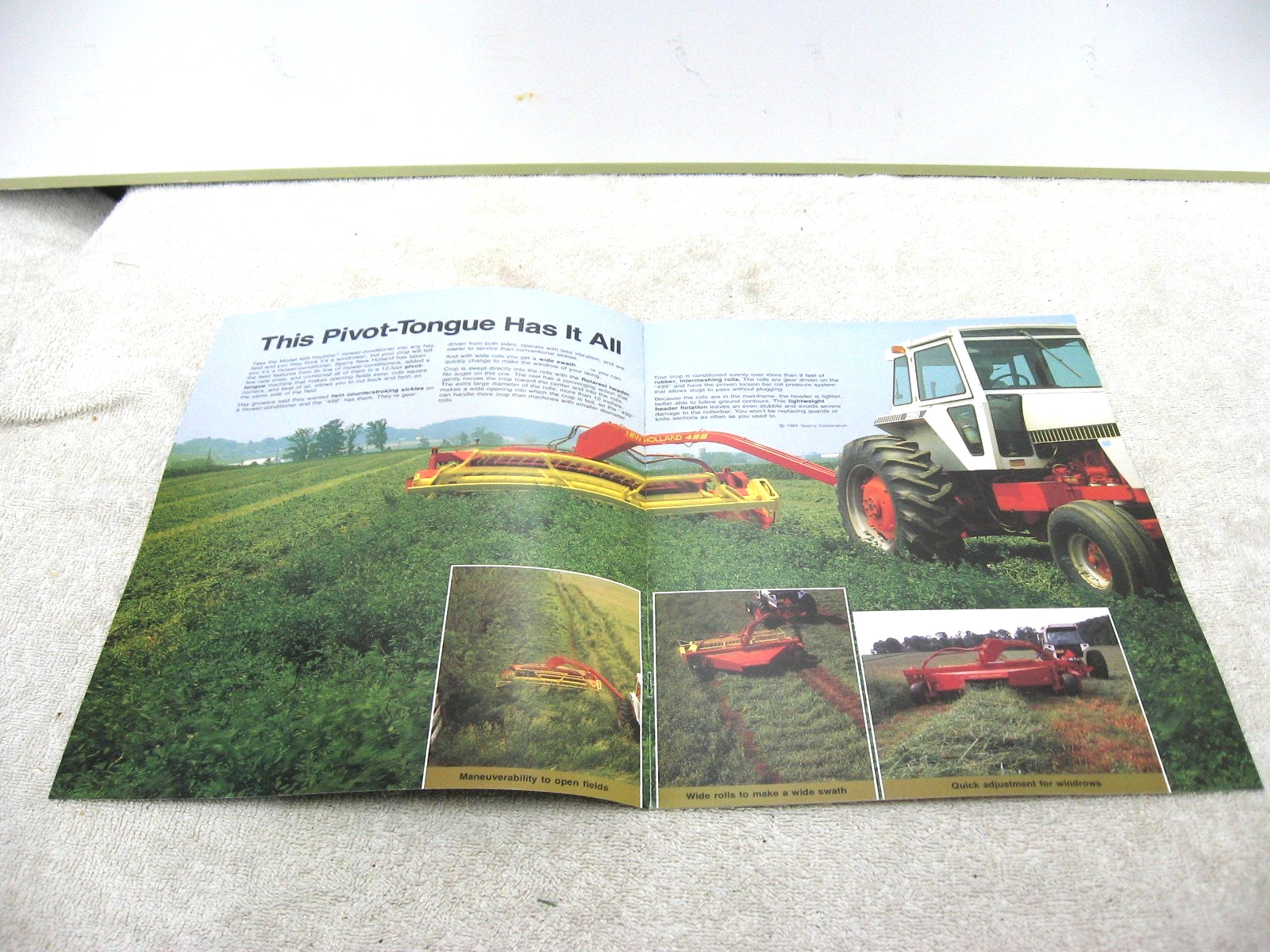 VINTAGE 1984 NEW HOLLAND TRACTOR HAYBINE CONDITIONER BROCHURE 499