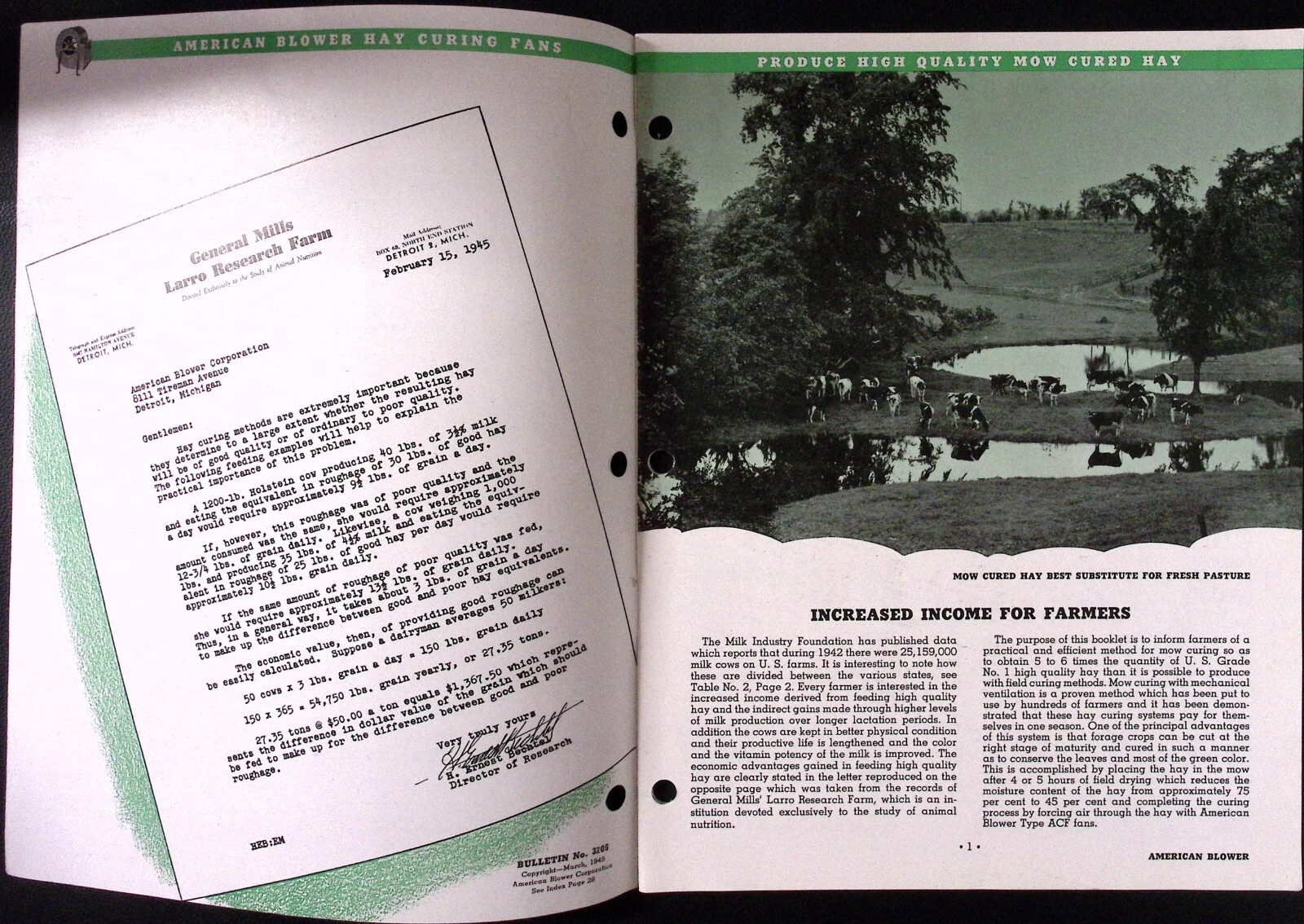 1950s American Blower Hay Curing Fans American Blower Co Dealer Brochure