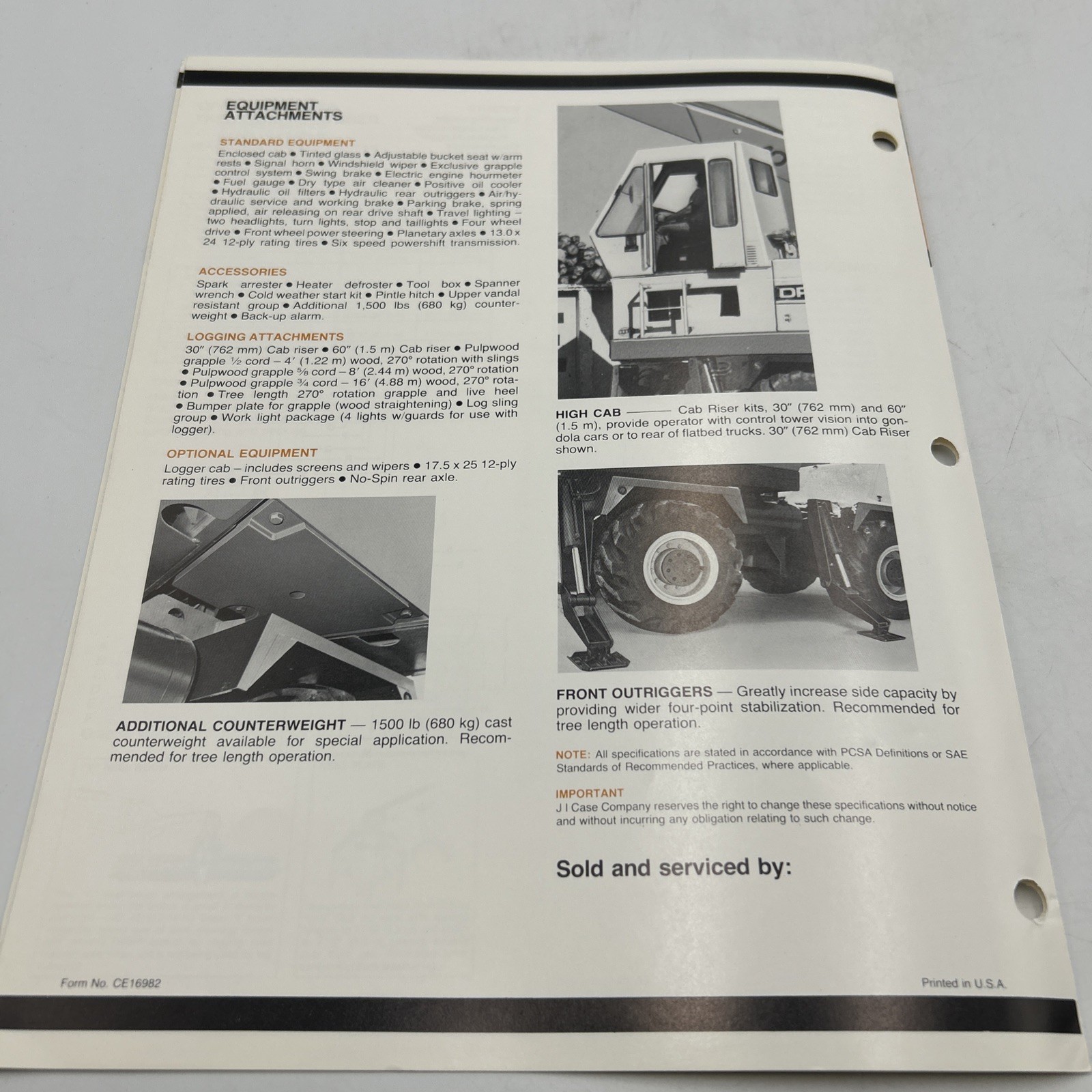 Drott 40 Cruz-Air Logger Dealer&rsquo;s Brochure Tenneco Company