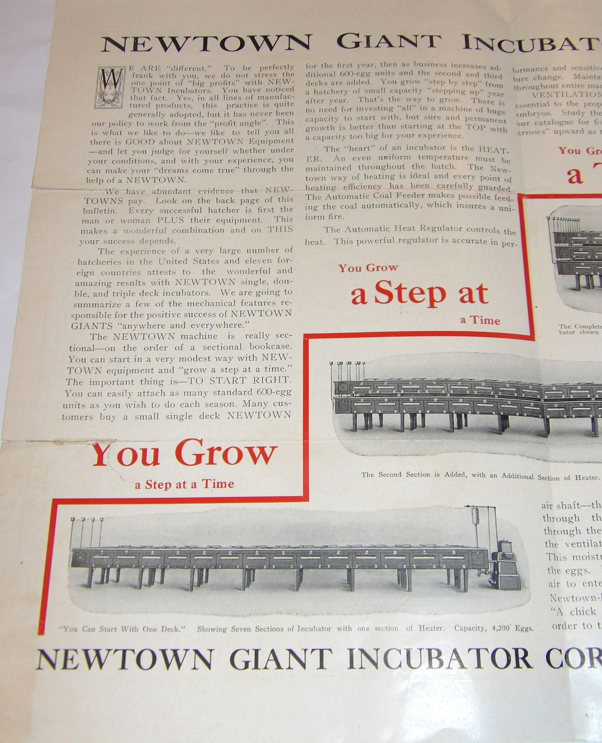VINTAGE 1925 NEWTOWN OIL LAMP-HEATED INCUBATORS BROCHURES! 4 PCS/HARRISONBURG,VA