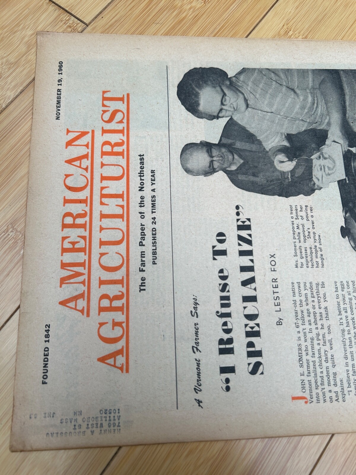 NOV 19 1960 AMERICAN AGRICULTURIST MAGAZINE THE FARM PAPER ATLANTIC REFINING CO