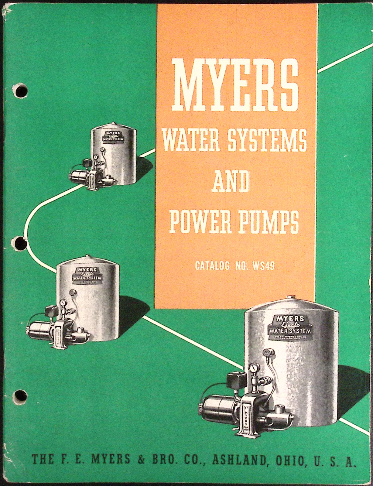1949 Myers Water Systems & Power Pumps Catalog WS49 F E Myers & Bro Ashland OH