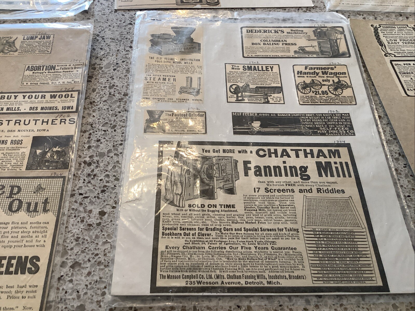 80+ B&W Print Magazine ads Farm Related 1900-10 Land Machinery Feed Gloves More