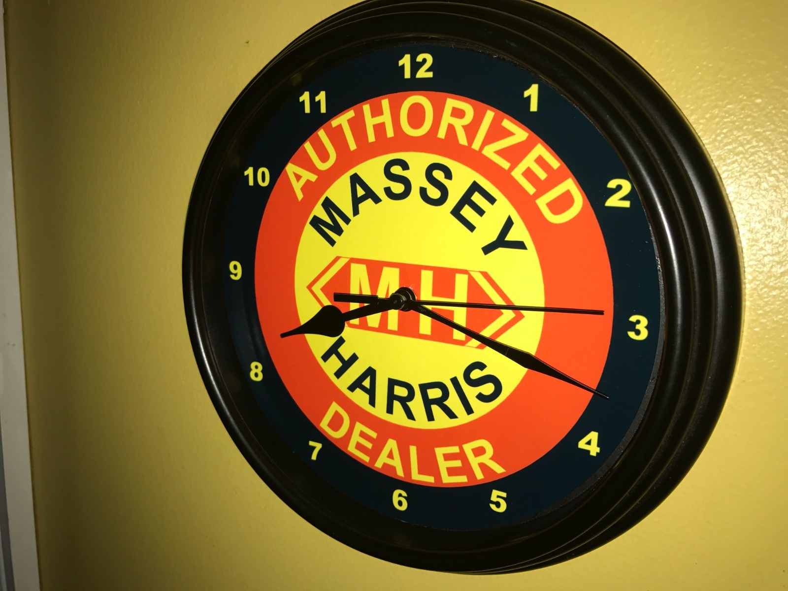 Massey Harris Farm Tractor AuthDeal Barn Garage Man Cave Advertising Clock Sign