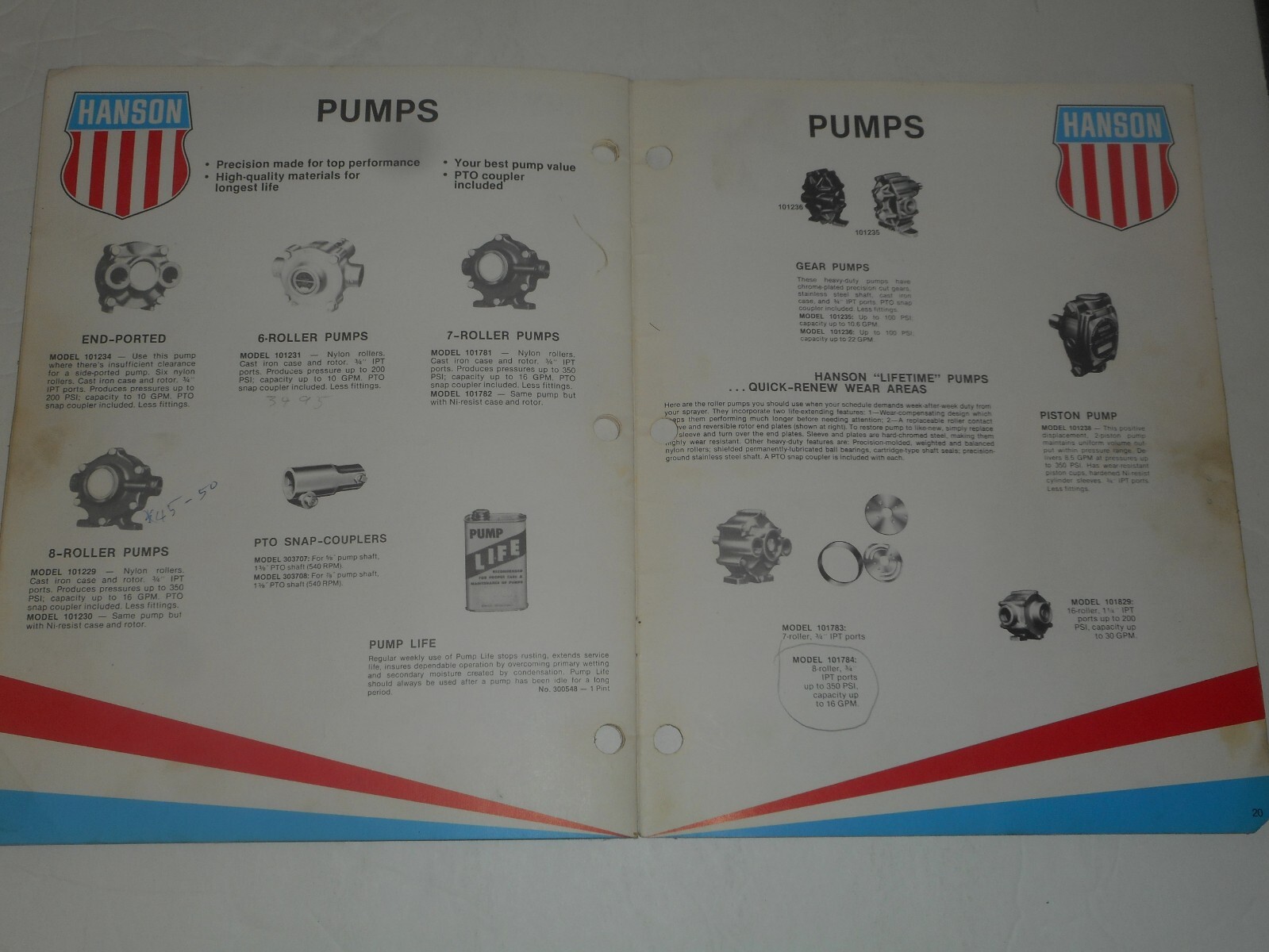 HANSON SPRAYERS 1977 Catalog Farm Equipment Salesman Brochure South Beloit IL