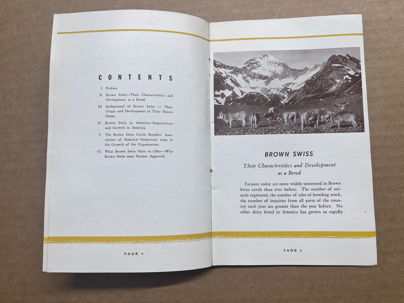 1942 Brown Swiss Cattle Breeders Association Farmer&rsquo;s Cow Booklet Dairy Vintage
