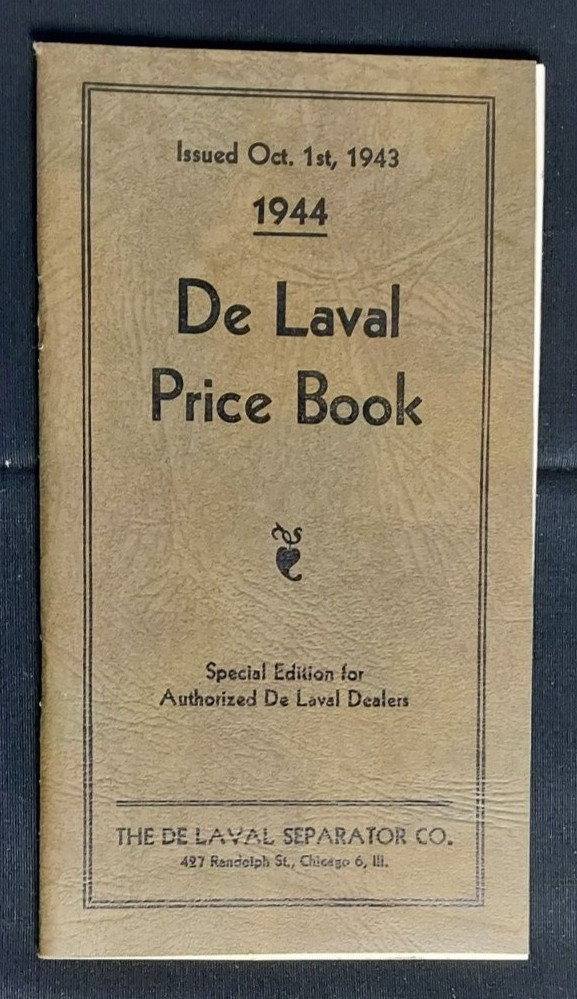 1944 De Laval Price Book Special Dealer Edition DeLaval Separator Co Chicago