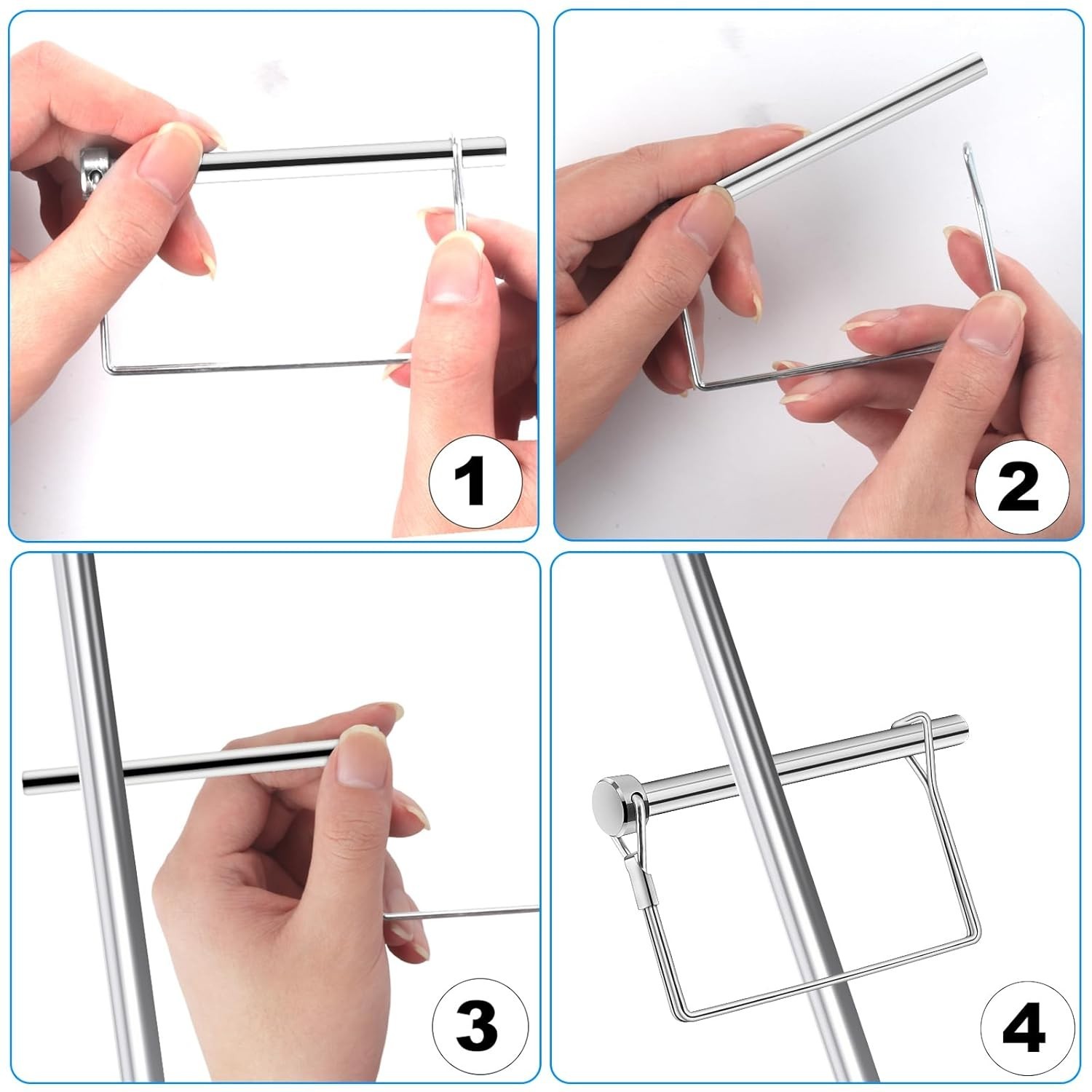 6 Pcs Trailer Coupler Pins, 5/16&Prime; x 4&Prime; PTO Shaft Locking Pins, Heavy-Duty Square