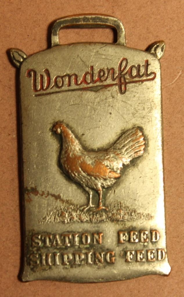 Wonderfat Poultry Feed Die Cut Watch Fob Tra9-13