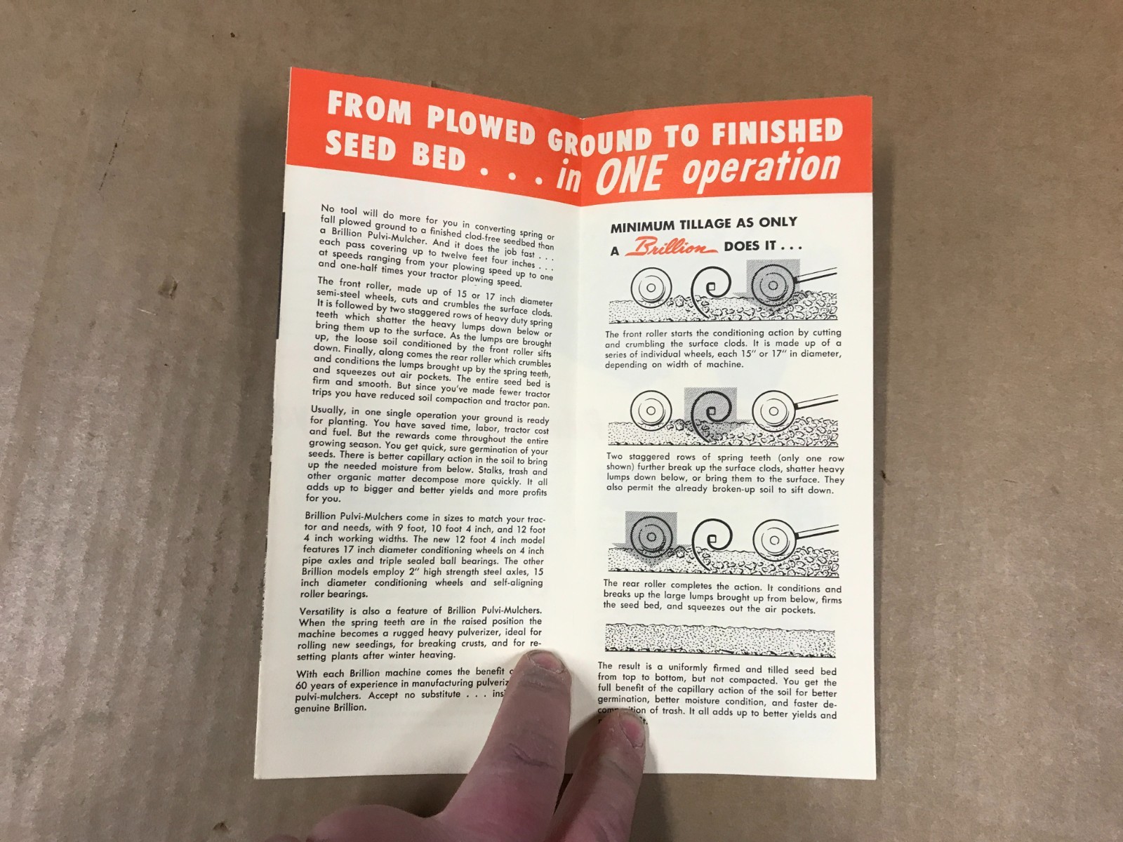 Vintage Brillion Pulvi-Mulchers Salesman Brochure