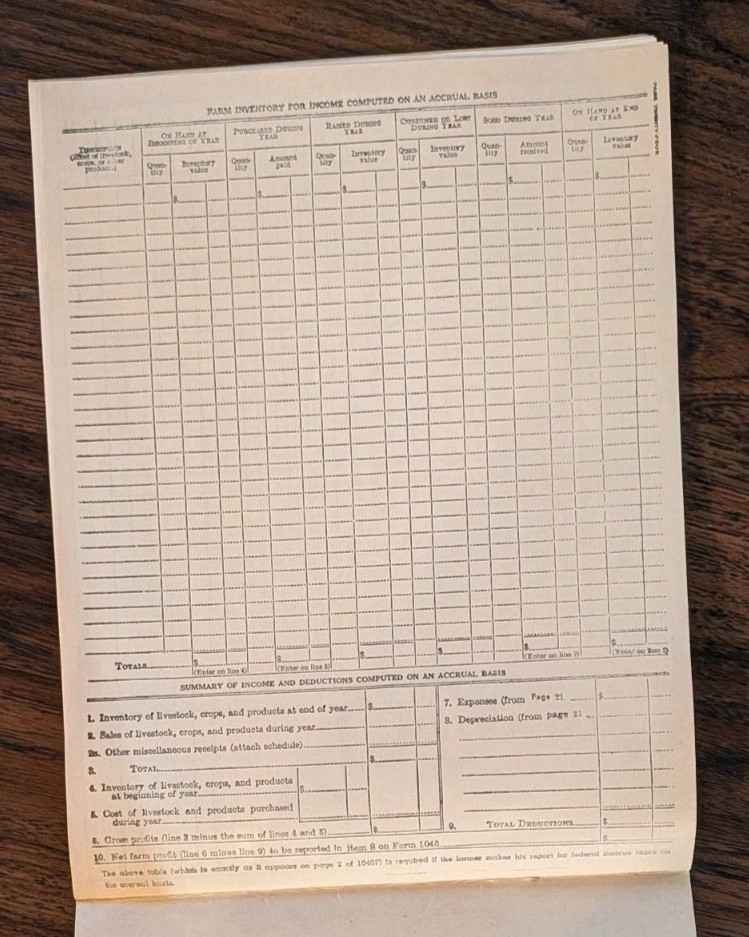 Vintage 1950s Farm Record Book – Chaska MN Ads, Unused Tax Ledger