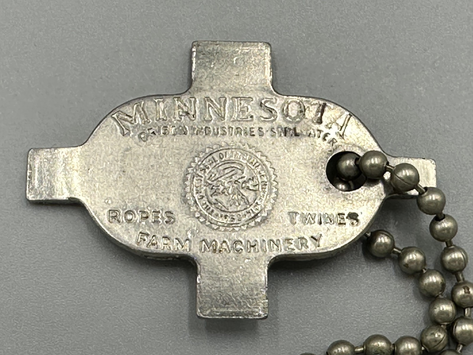 Vintage Minnesota Farm Machinery Advertising Keychain Pocket Screwdriver