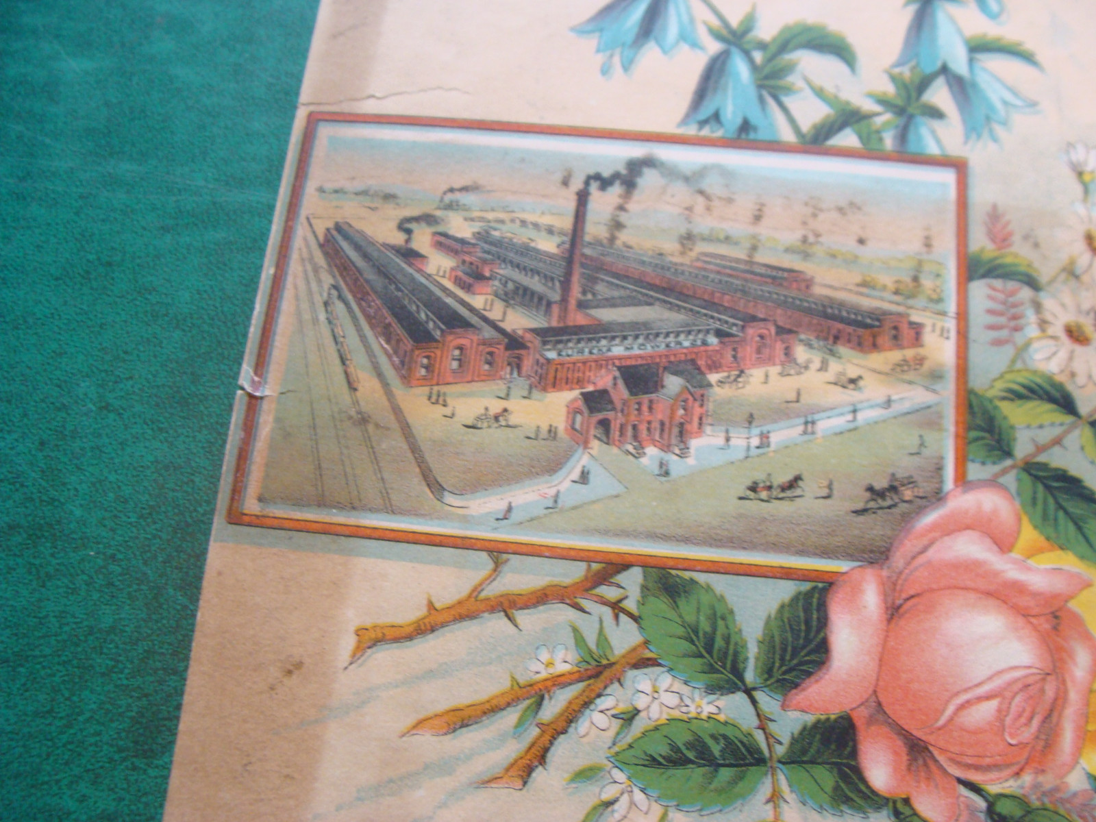 EUREKA MOWER trade card, DOUBLE SIZE & SIDED; taped as shown