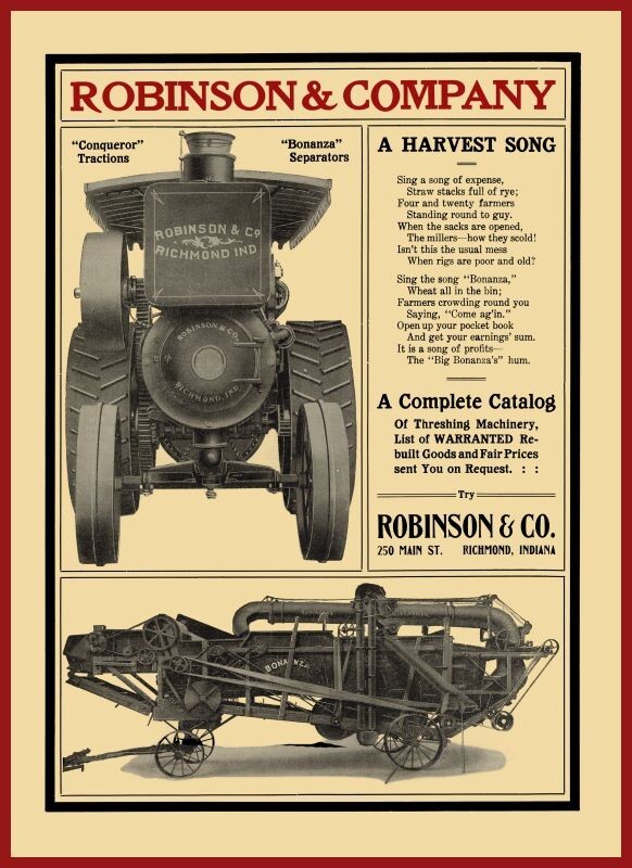 1906 Robinson Conqueror Traction Engine NEW Sign 24×30&Prime; USA Steel XL Size