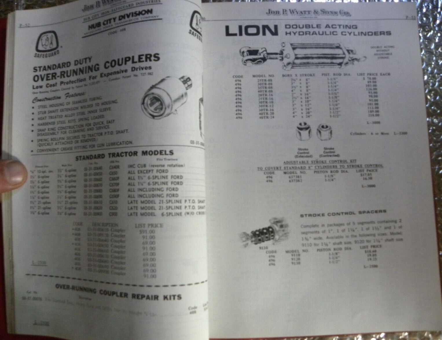 1986 Job P Wyatt & Sons Catalog Farm Equipment Hardware Parts