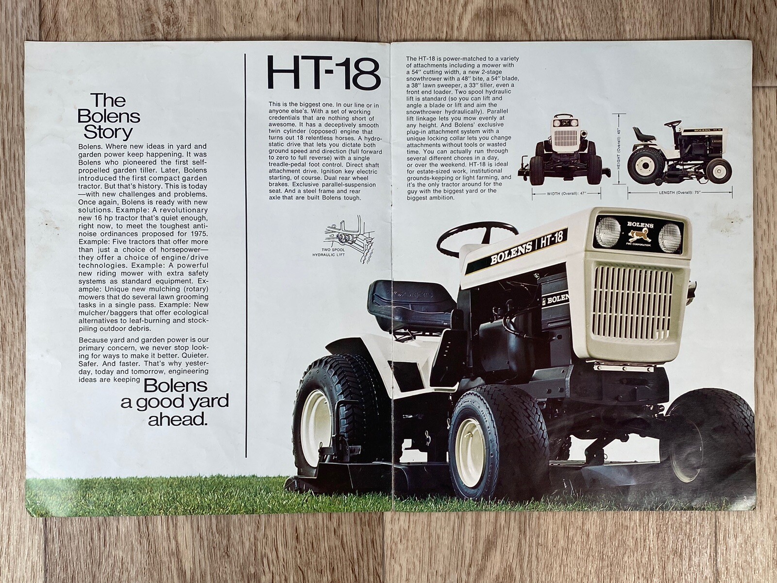 1973 Bolens Husky Brochure Lawn & Garden Tractors Sales Specification Catalog