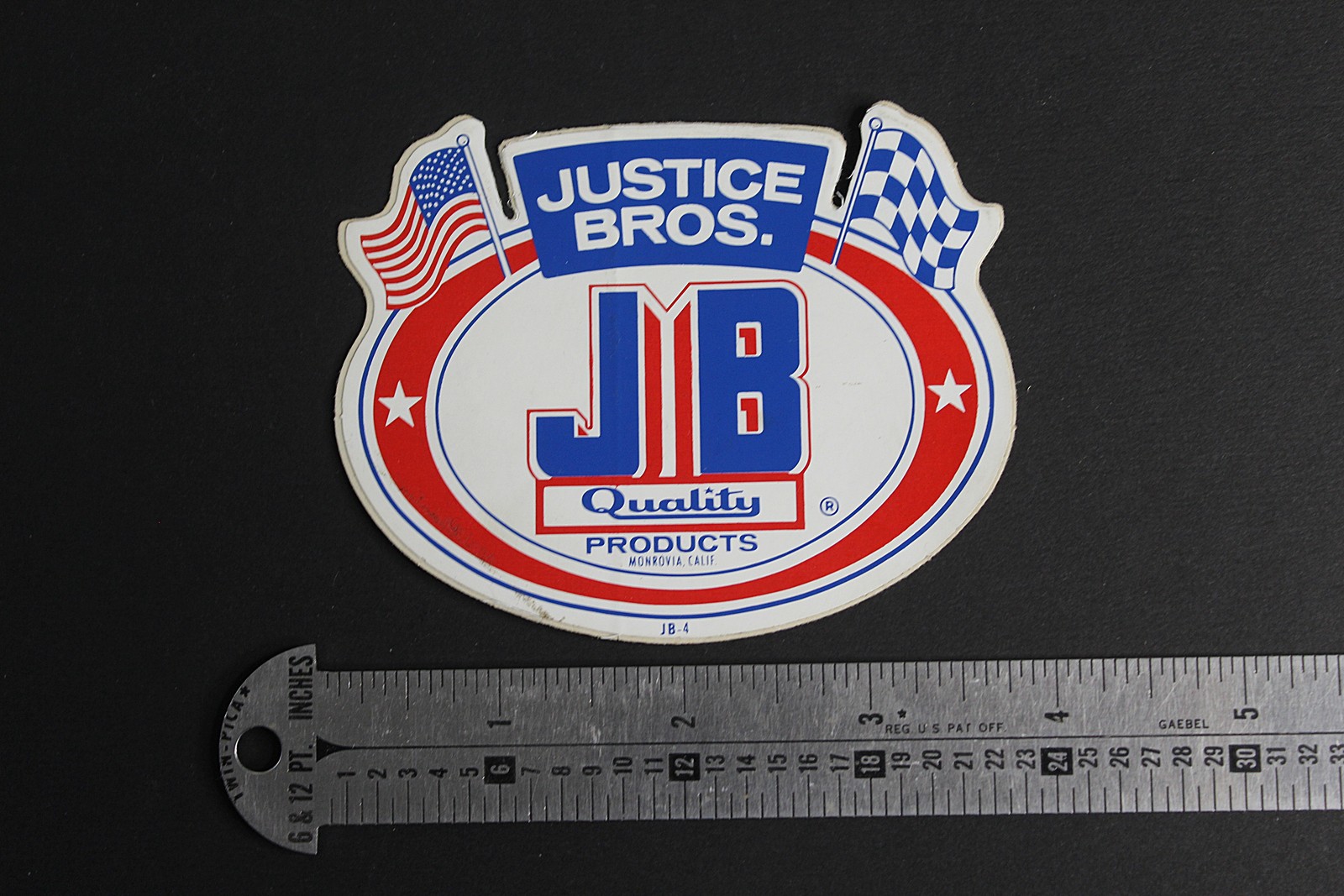 Justice Bros. JB Quality Products Vintage Die-Cut Sticker Decal 4 inch