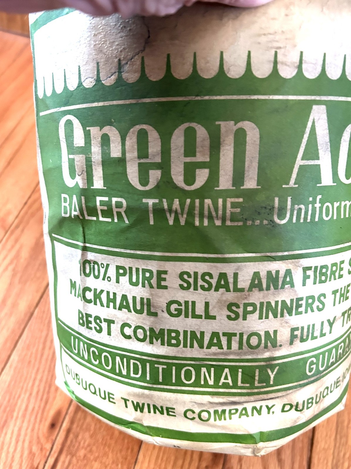 Vtg NOS Green Acres Baler Twine Unused Complete Ad Label 10,000 Feet Sisal Farm