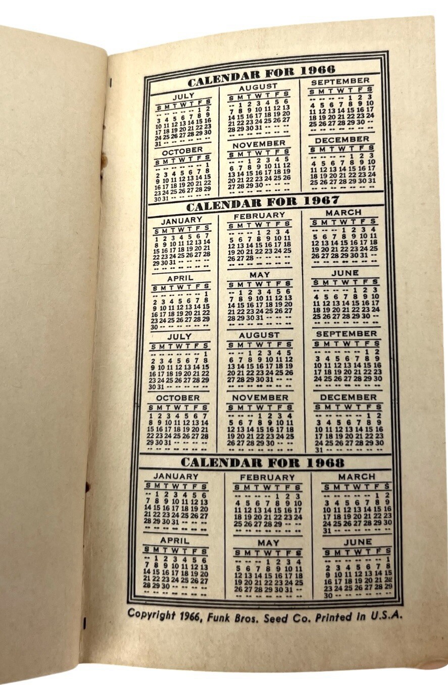 Funks Hybrid Corn Data Notebook 28th Edition 1966 New ZIA IIII Info Booklet