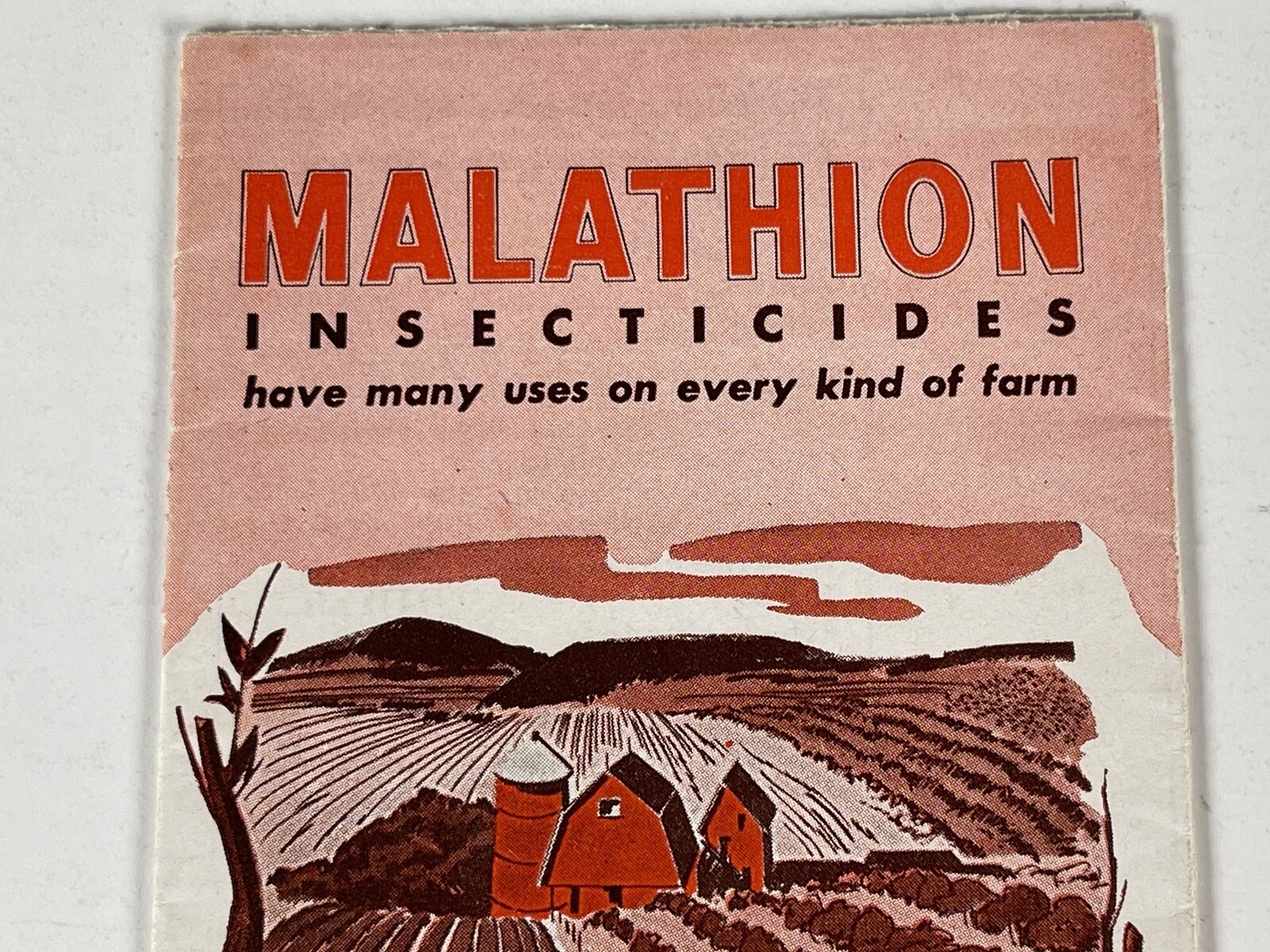 Malathion Insecticides Growers Guide booklet VTG Full 17×13&Prime; Spray & Dust Chart