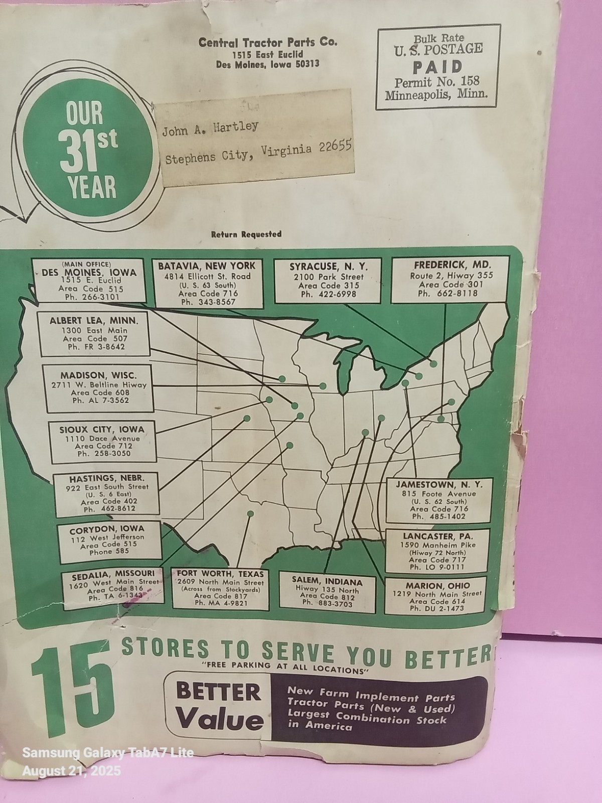 Vintage Farm Supply Catalog 1966 Central Tractor Parts Company
