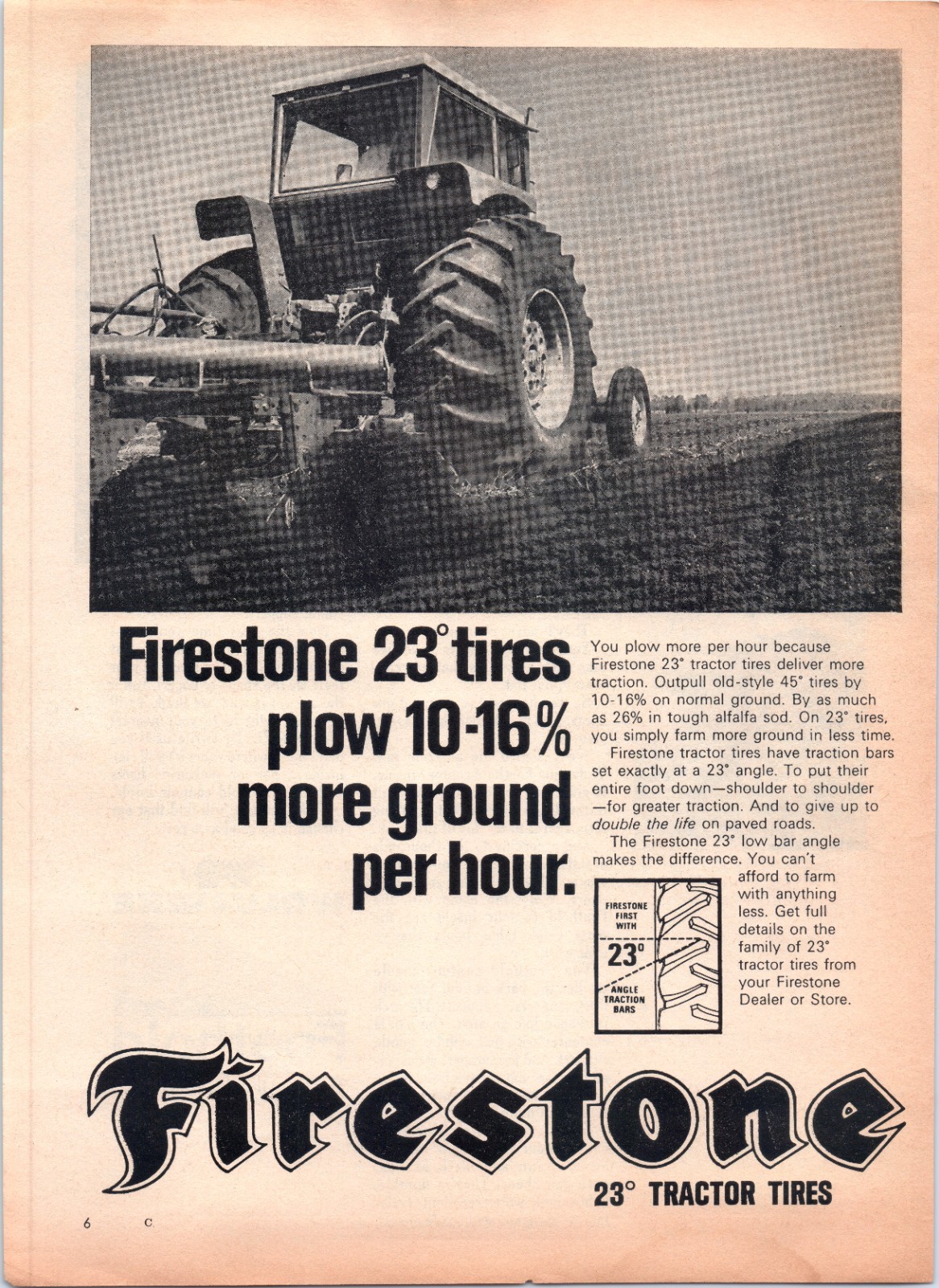 1968 Firestone 23 Tractor Tires 60&rsquo;s Vintage Print Ad