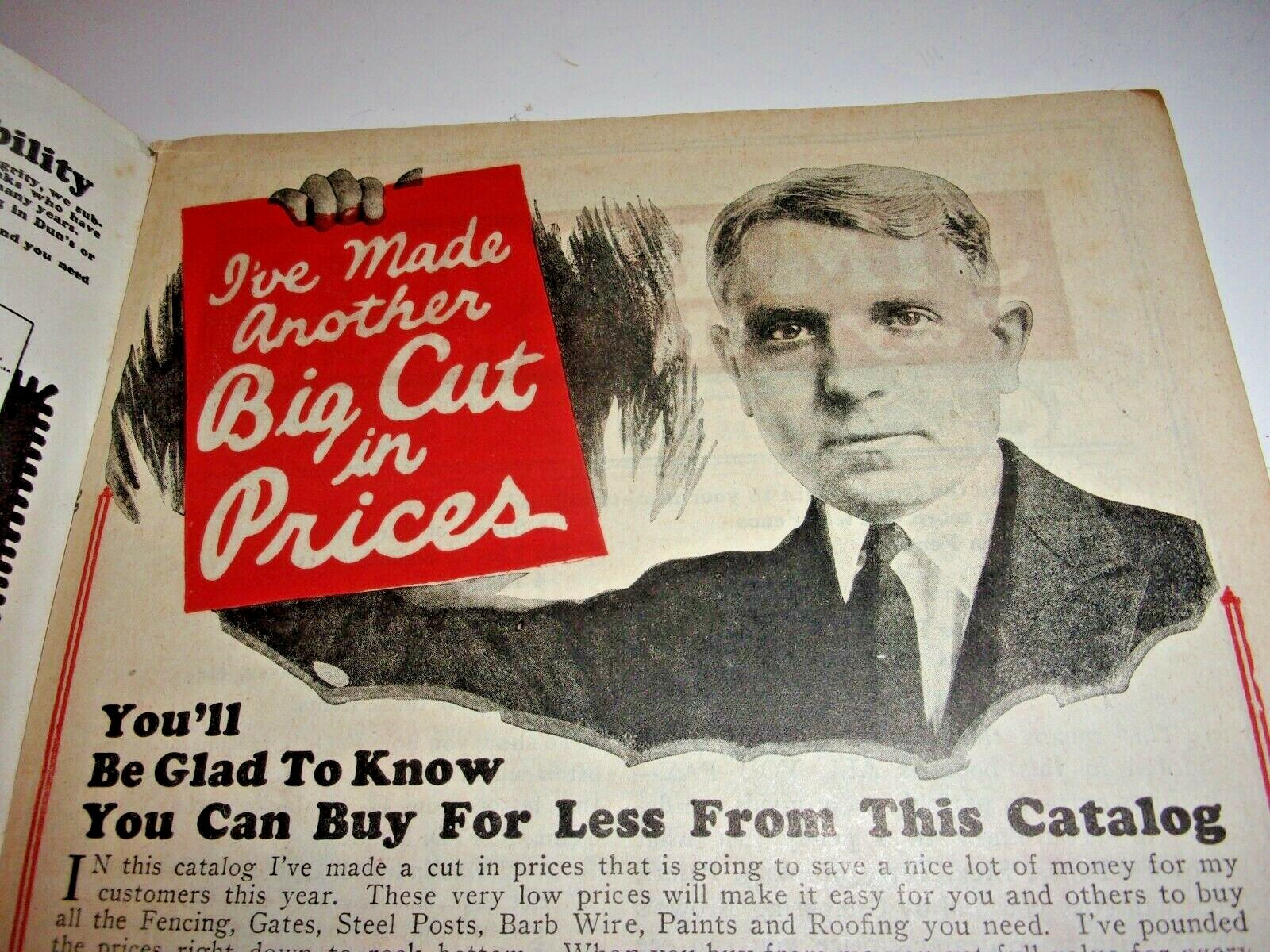 JIM BROWN&rsquo;S 1925 BARGAIN BOOK CATALOG BROWN&rsquo;S FENCE & WIRE, CLEVELAND, OHIO