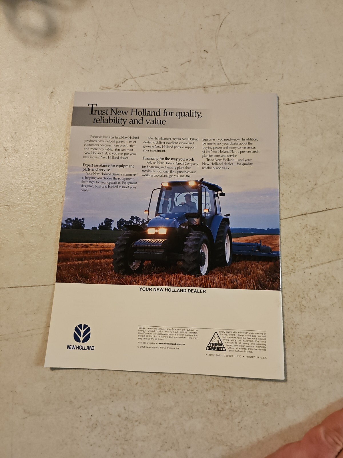 New Holland TL Series 56 to 82 HP Tractors Sales Brochure 1999