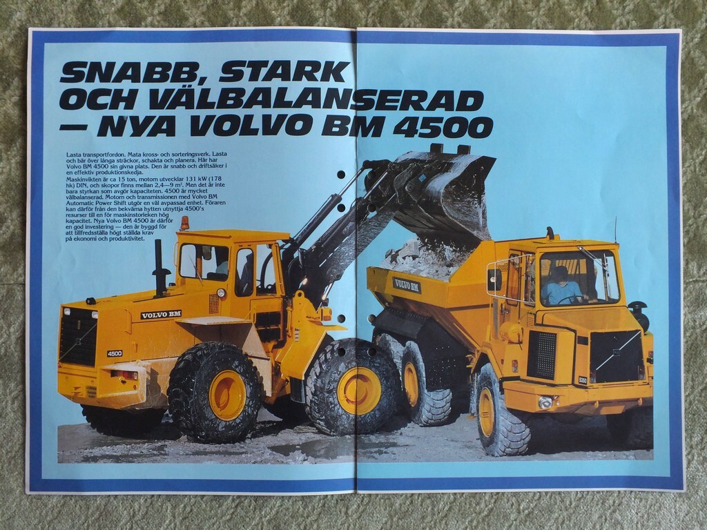 VOLVO BM 4500 Mining Construction Wheel Loader Brochure Prospekt 1984