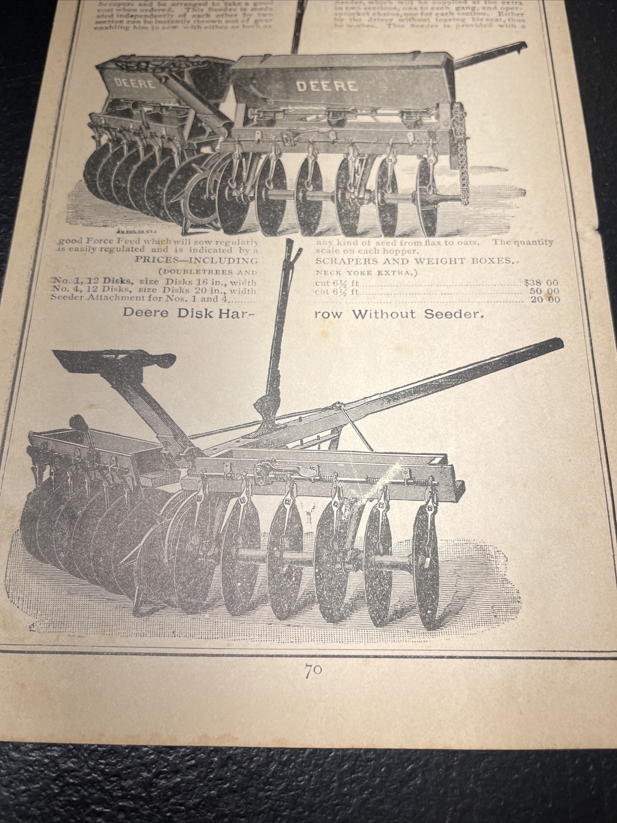 1891 Baldwin – Deere Disc Harrow Farm Advertising – New Orleans