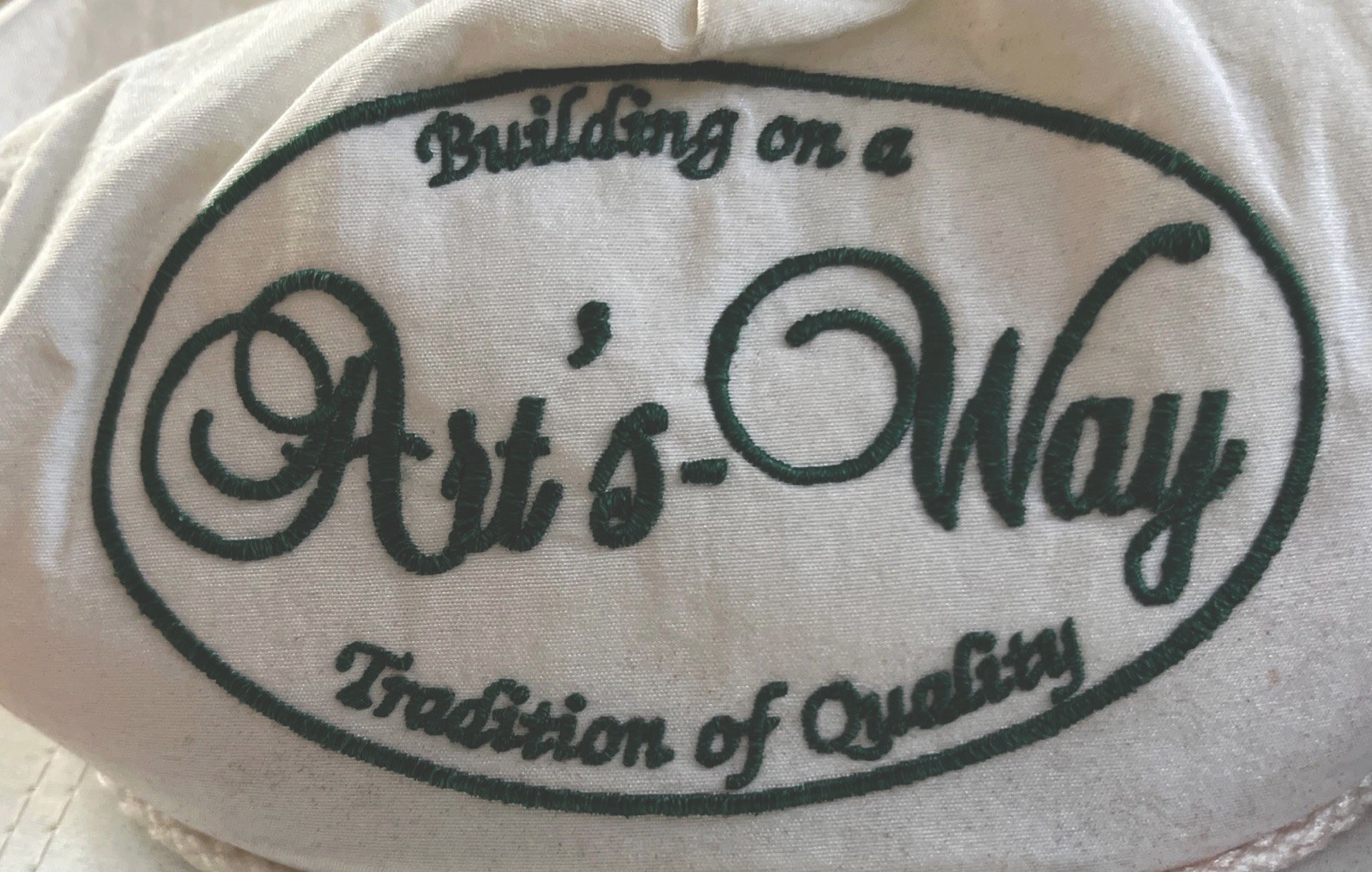 Art’s Way Farmers Hat Cap Leather Strap Embroidered Patch vtg K Products in USA