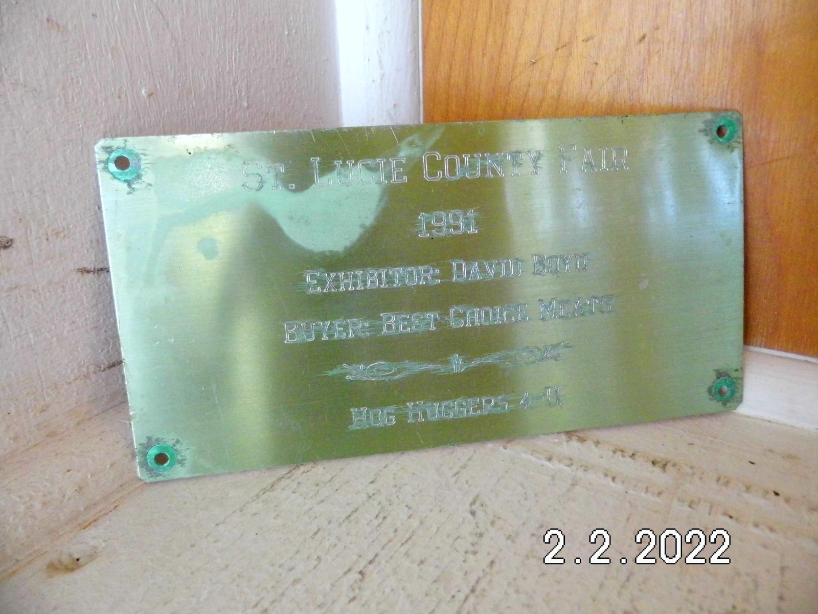 1991 & 2000 St. Lucie Co. Fair 4-H Exhibitor Plaques Best Choice Meats