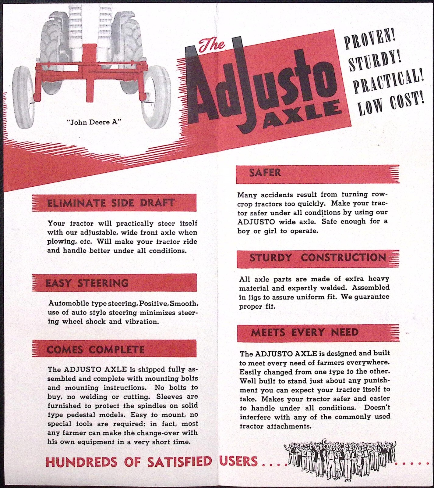 1953 Adjusto Quick Change Tractor Front Axle General Farm Equipment Co Brochure