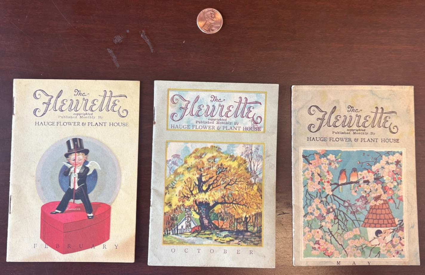 Q Rare Lot of (3) THE FLEURETTE Hauge Flower & Plant House FAIRMONT WV from 1923