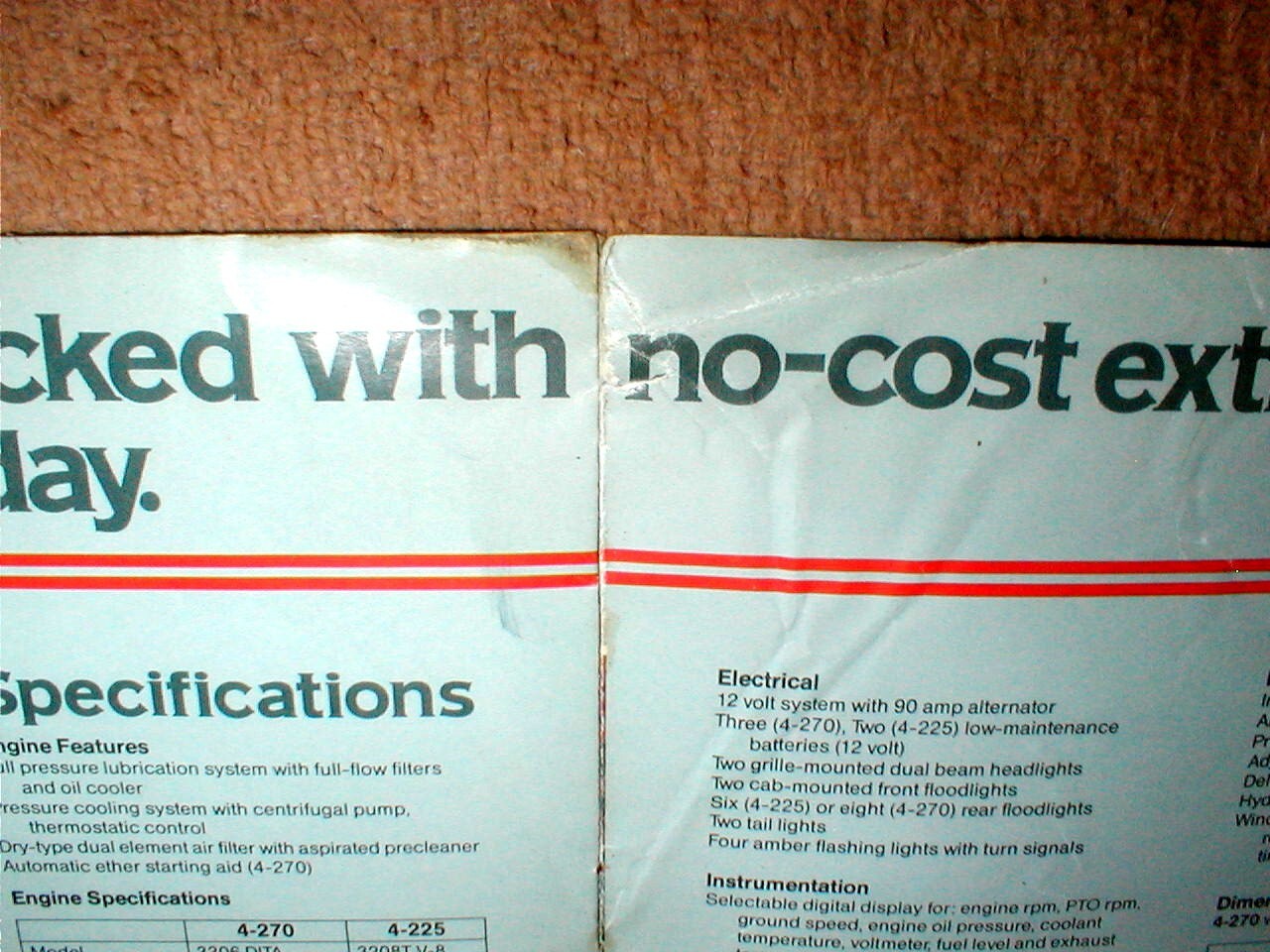 WHITE Field Boss 4-225 + 4-270 Tractors Full Color 8 Page Dealer Brochure