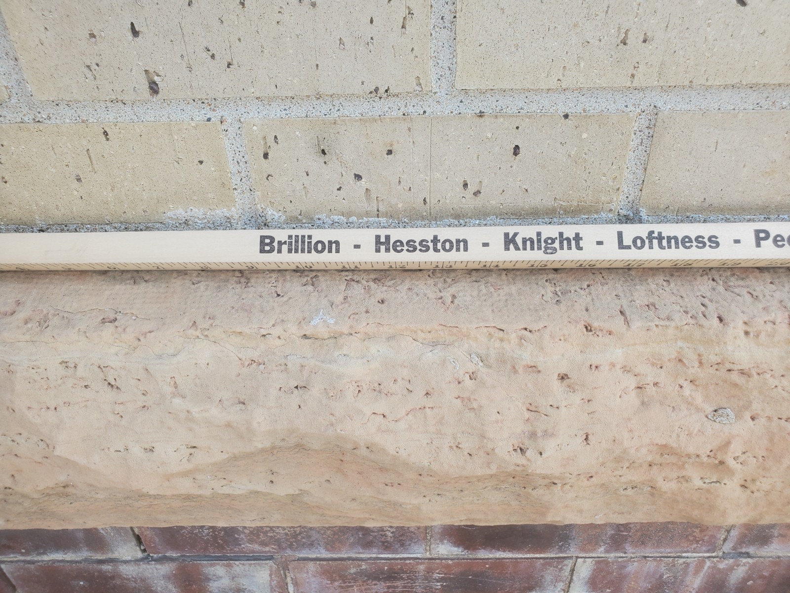 36&Prime; Wooden Yardstick Ag-land Implement New Hampton Iowa Hesston Westendorf Peck