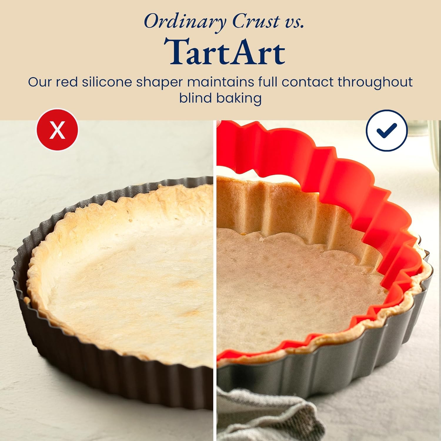 Molde tarta acanalado 23 cm con base desmontable y moldeador silicona patentado