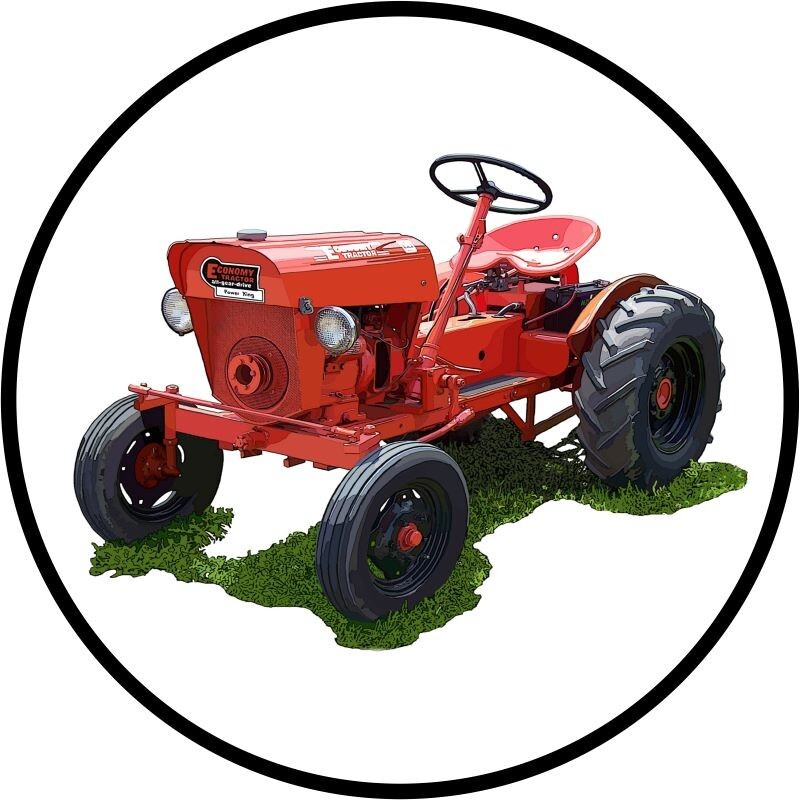 Power King Economy Lawn Tractor NEW Sign: 18&Prime; Dia. Round USA STEEL XL- 4 LBS