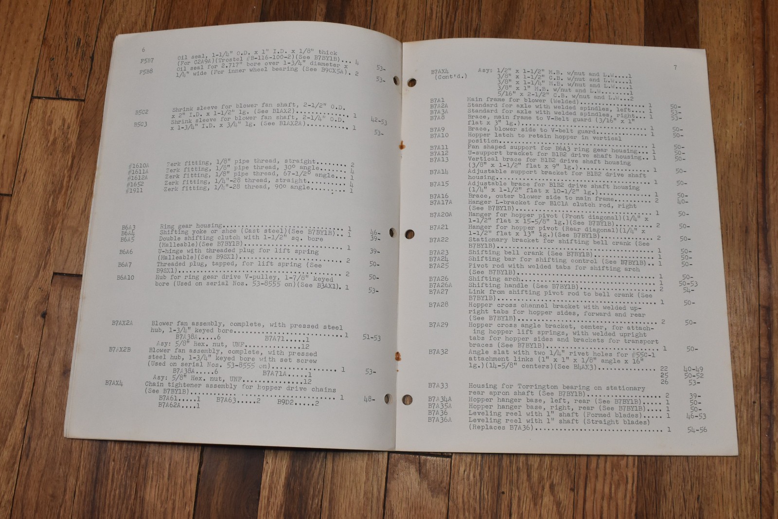 Vintage Fox River Tractor Co Parts Book No. 4-55 Crop Blower Model B50