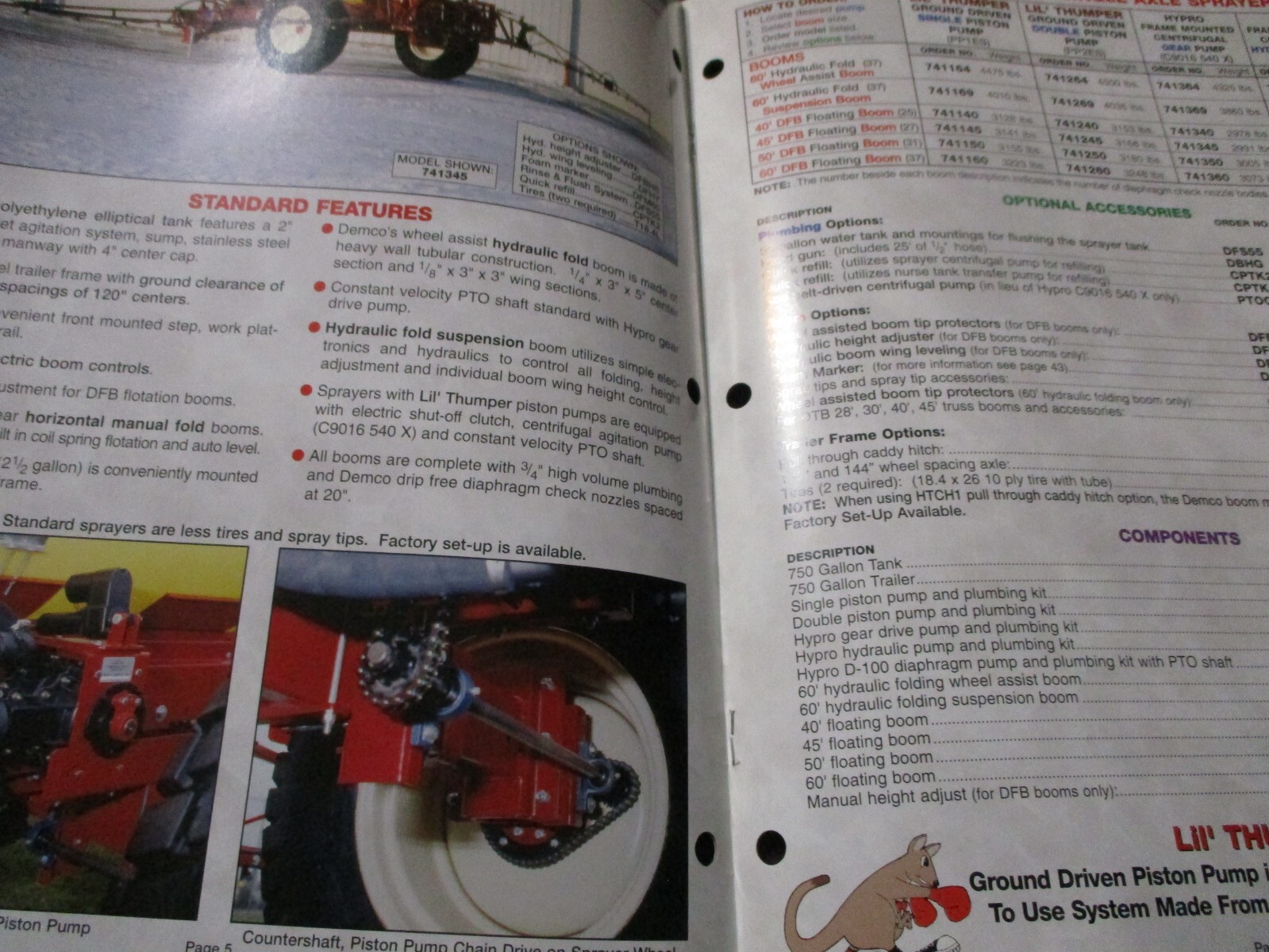 Demco Sprayers Sales/Specifications Brochures, 4 items, 1992, -1995