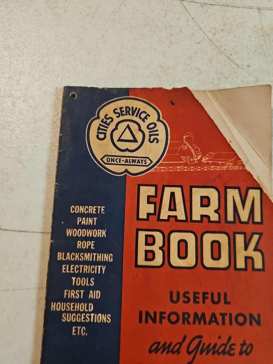 Vintage 1943 Cities Service Oils Farm Book Machinery Farm Guide. As Is