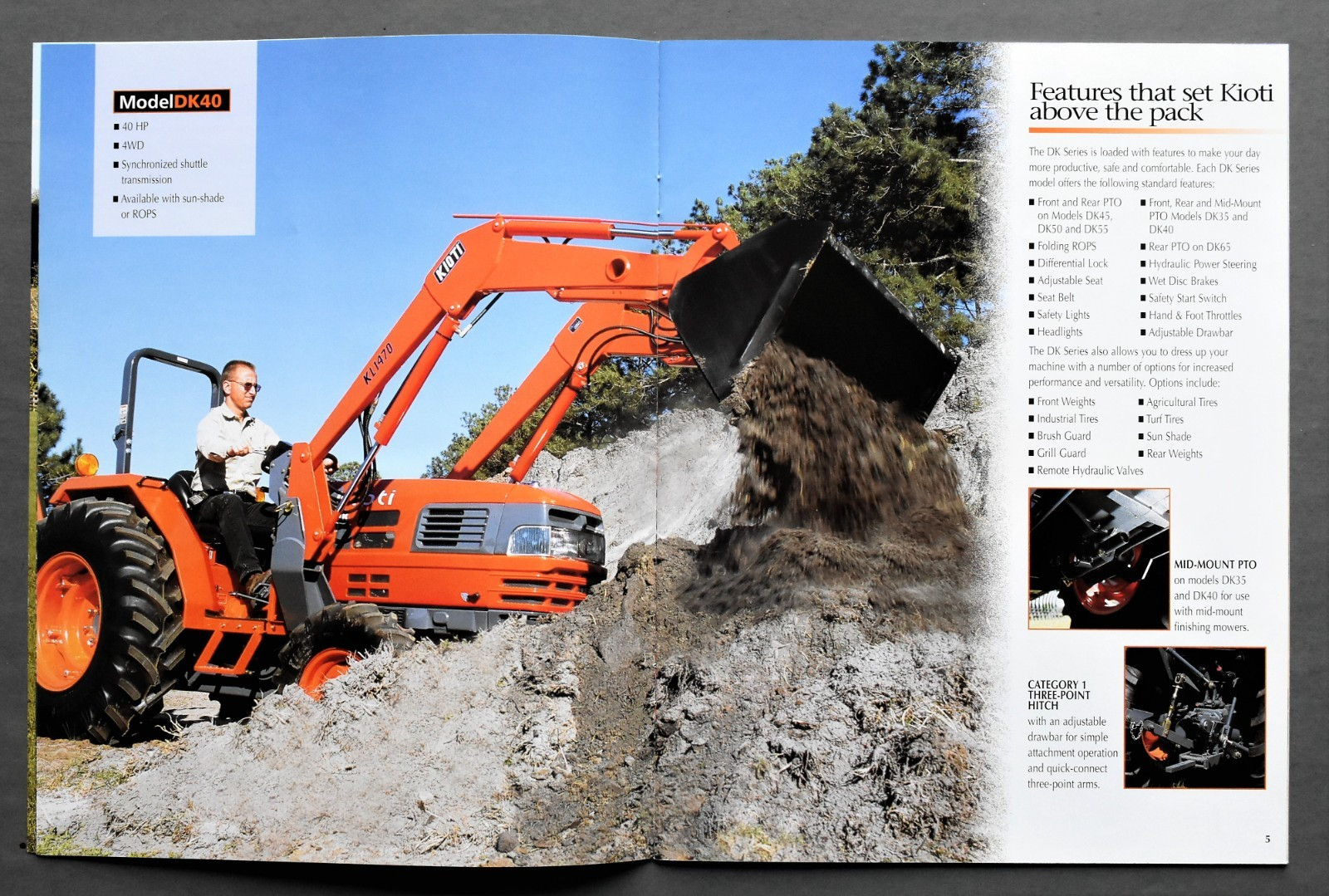 ORIGINAL 2008 KIOTI DK SERIES TRACTOR SALES BROCHURE ~ 22 PAGES ~ 8.5&Prime; x 11&Prime;