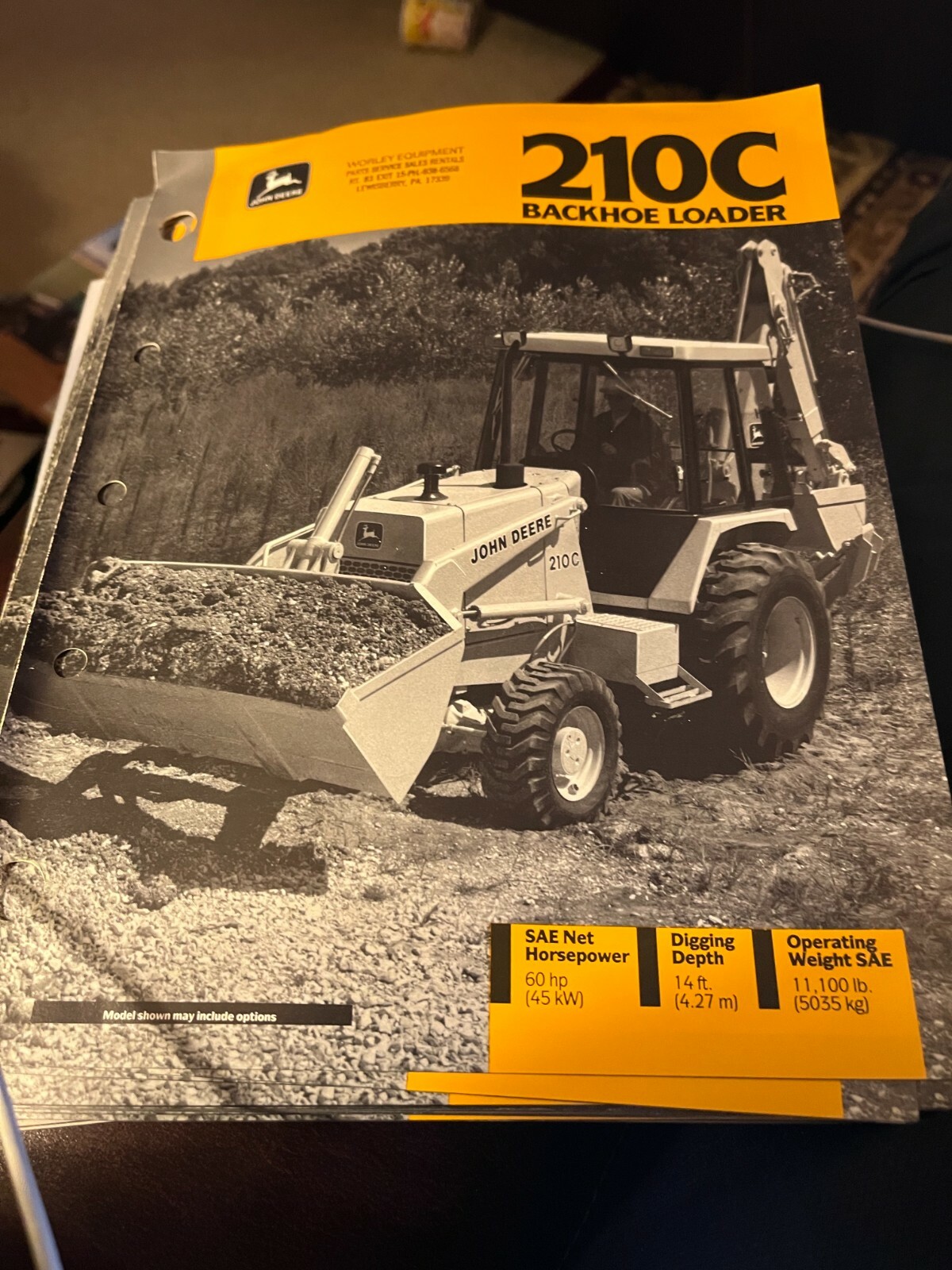 John Deere 210C Backhoe Loader For 1989 Brochure DCPA17